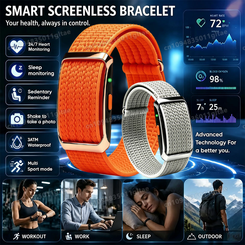 Health Wellness Bracelet - Smart Band Fitness Tracker IP68 Waterproof