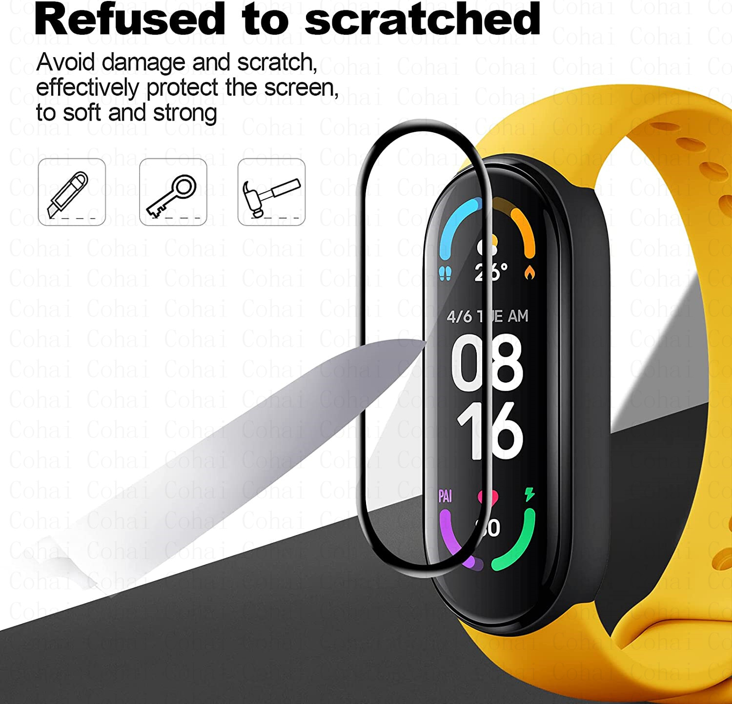 9D Tempered Glass For Xiaomi M - Health Wellness Bracelet recension och pris