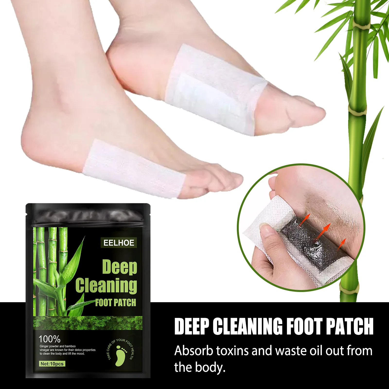 EELHOE Natural Wormwood Bamboo - Detox Foot Patch recension och pris