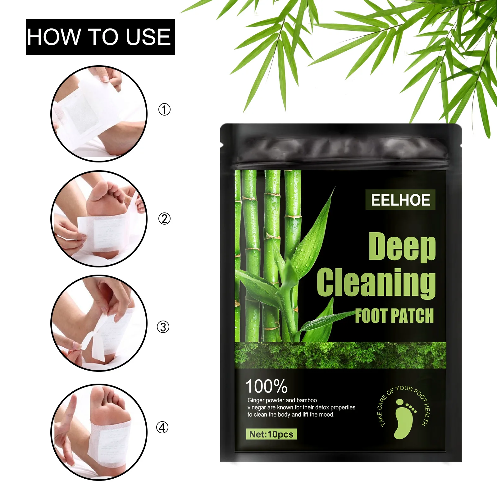 EELHOE Natural Wormwood Bamboo - Detox Foot Patch recension och pris