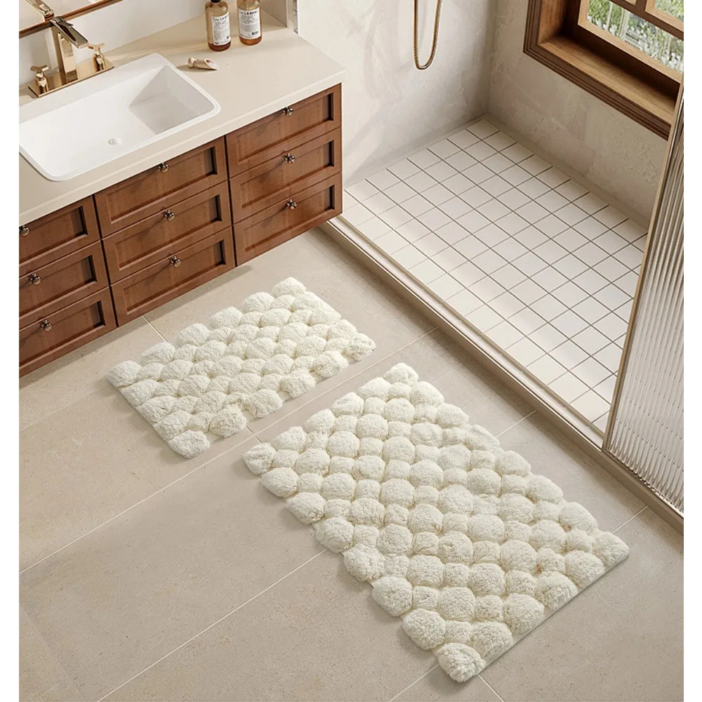 Ivory 2-Piece Cotton Bath Rug  - Bamboo Bath Mat recension och pris