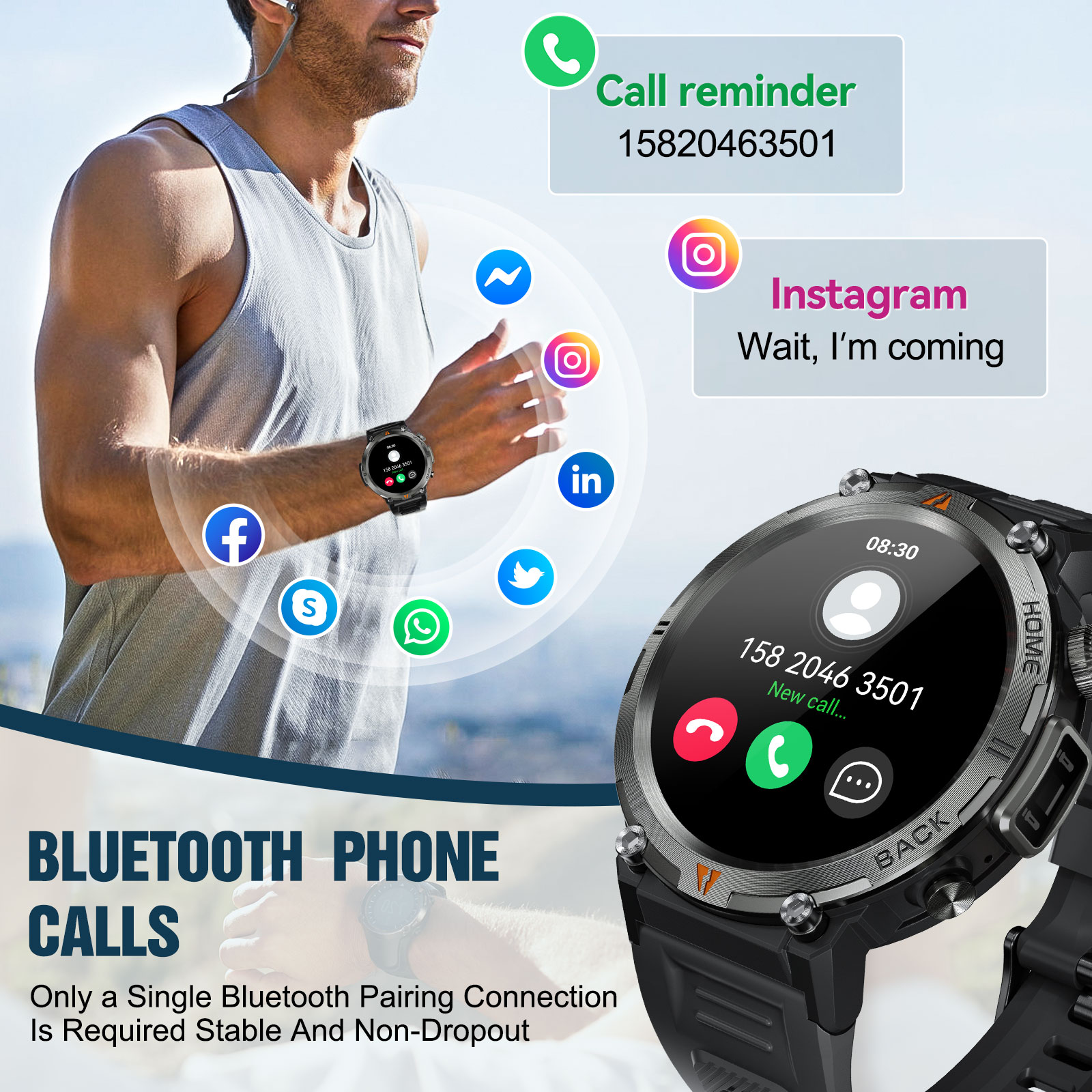 EIGIIS KE3 Bluetooth Call Smar - Health Wellness Bracelet recension och pris